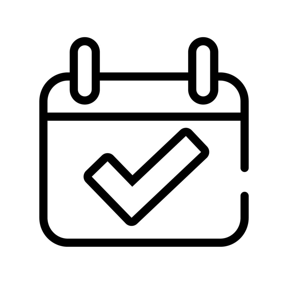 calendar reminder with like symbol line style icon vector