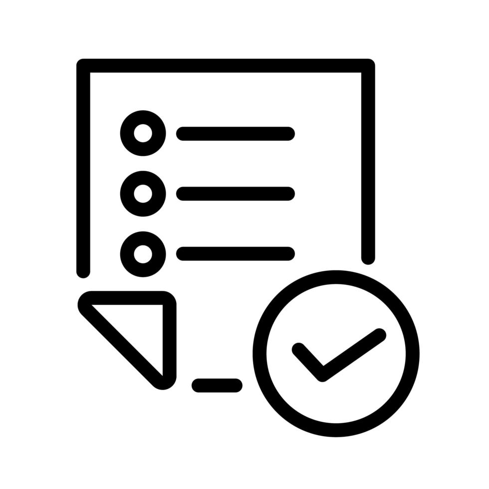 paper document file with check symbol line style icon vector