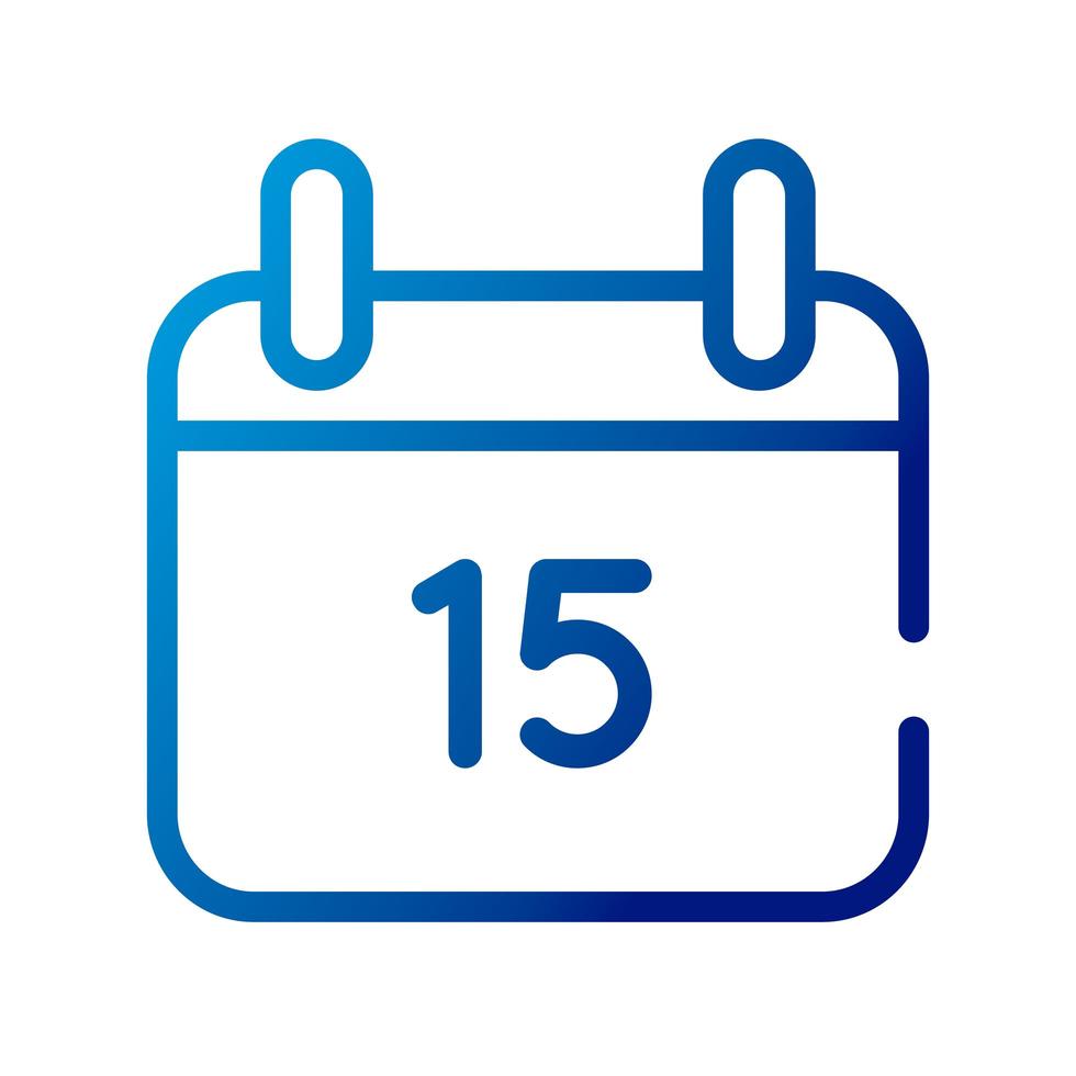 recordatorio de calendario con el icono de estilo degradado número 15 vector