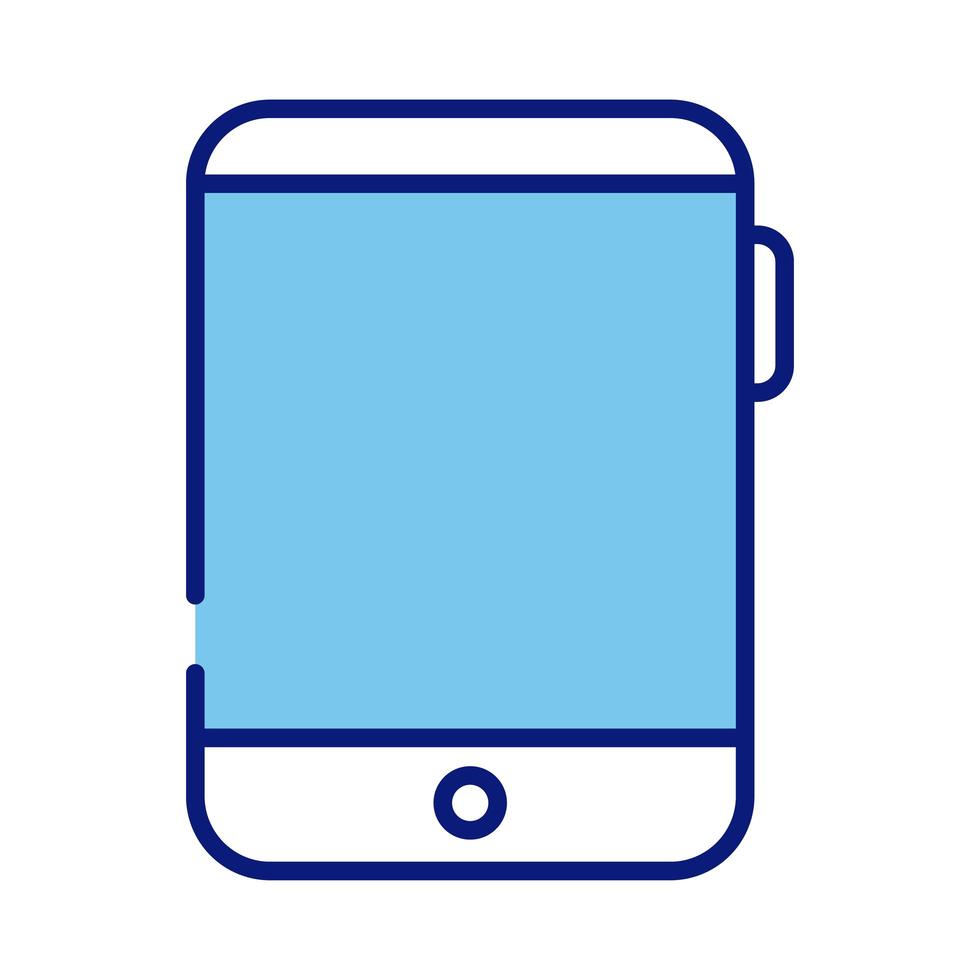 icono de estilo de relleno y línea electrónica de dispositivo de tableta vector