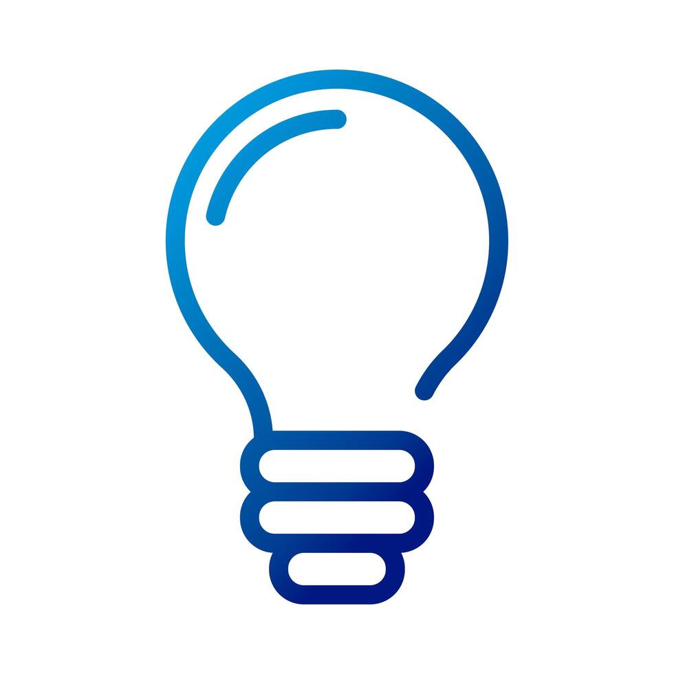 bulb light idea gradient style icon vector