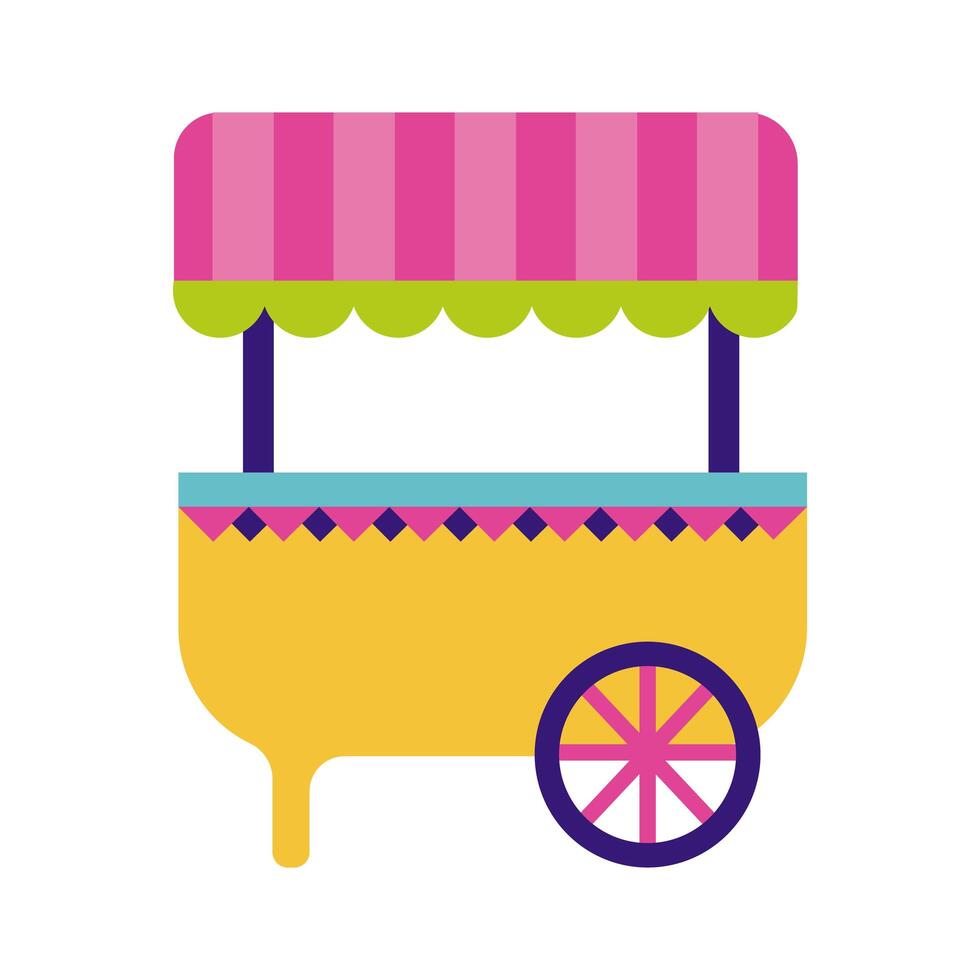 fair kiosk cart flat style icon vector