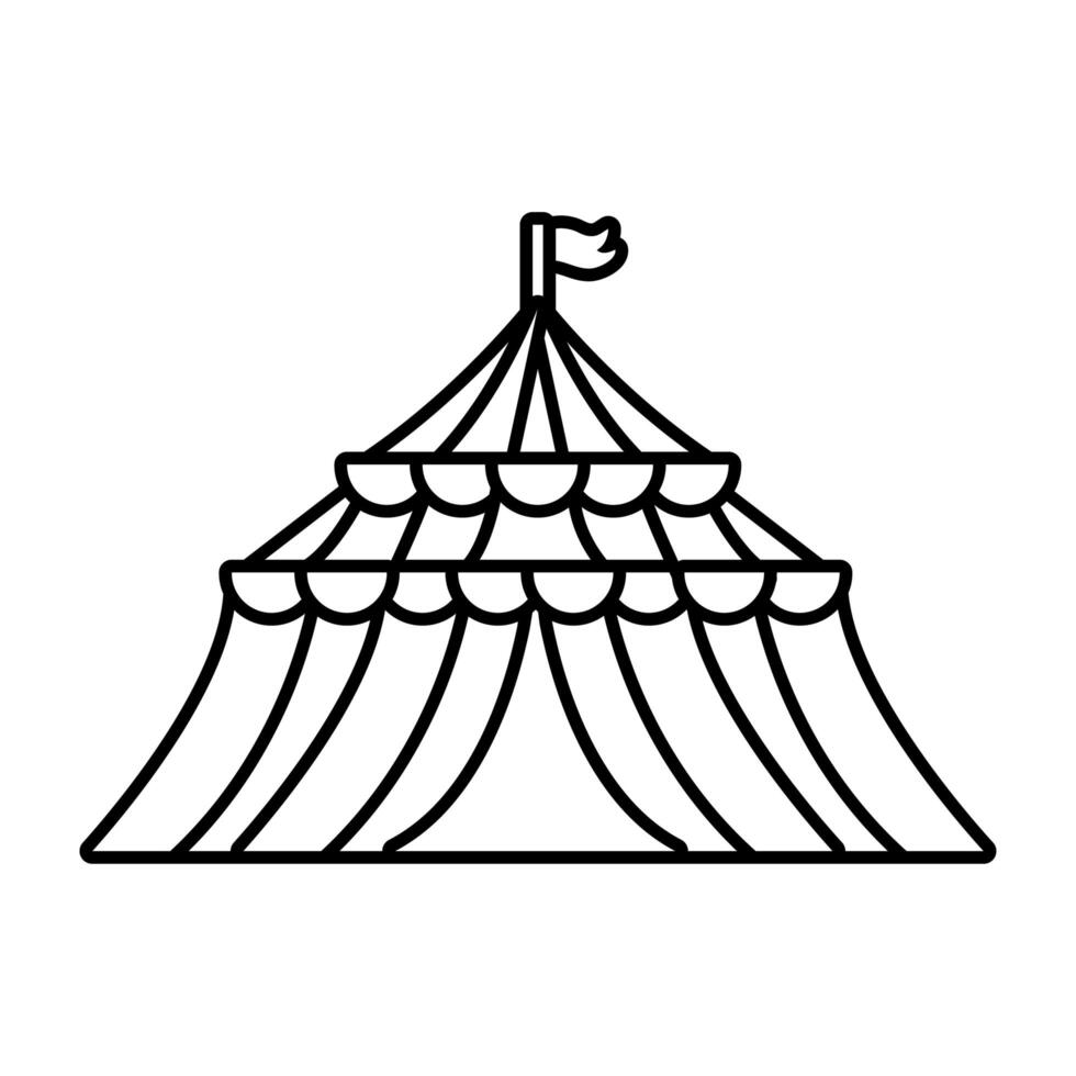 circus tent fair line style icon vector