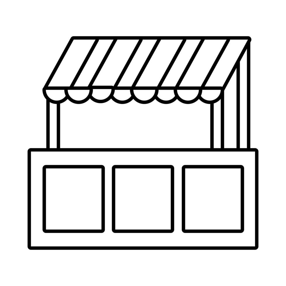 fair kiosk line style icon vector