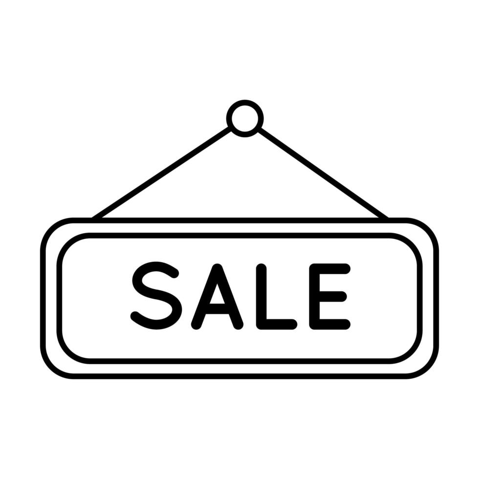 sale label hanging line style icon vector