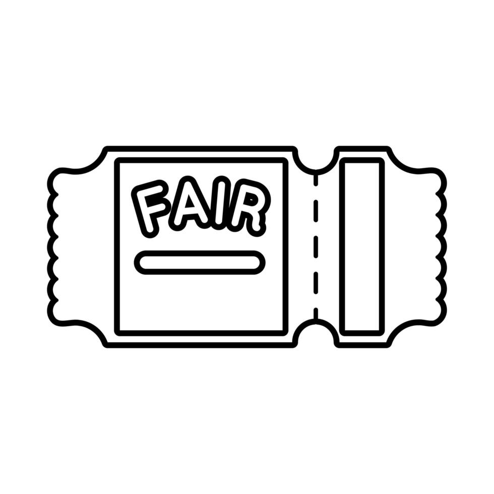 fair ticket line style icon vector