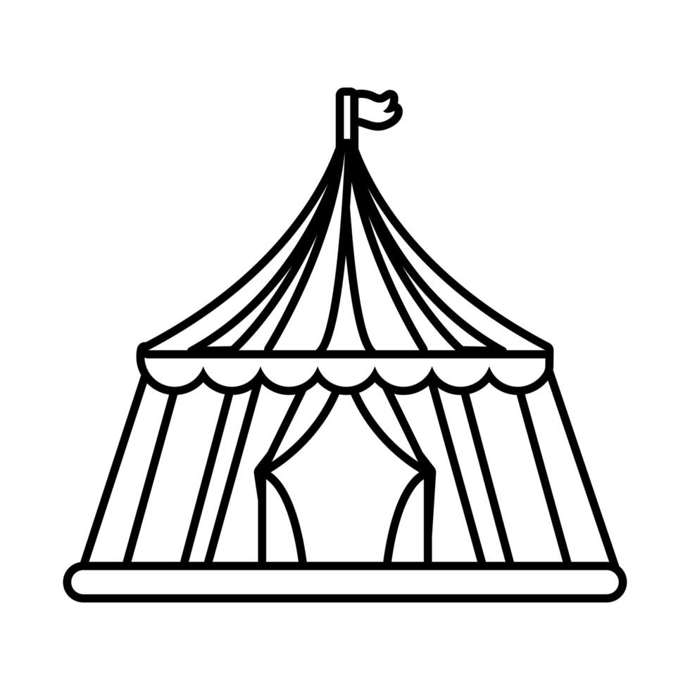 circus tent fair line style icon vector