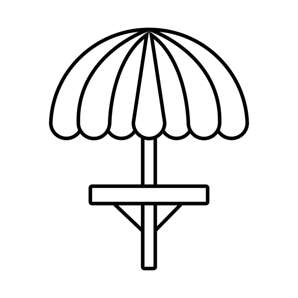 fair table with parasol line style icon vector