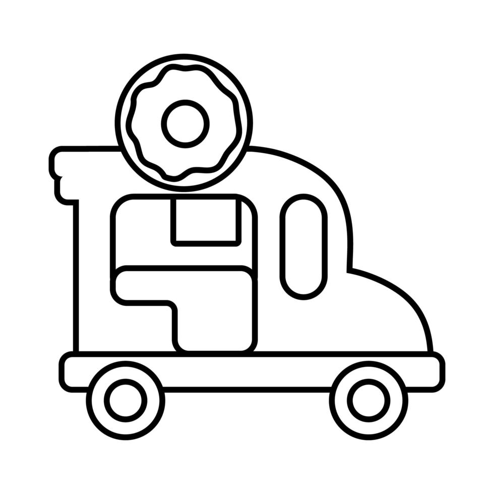 donuts fair car line style icon vector