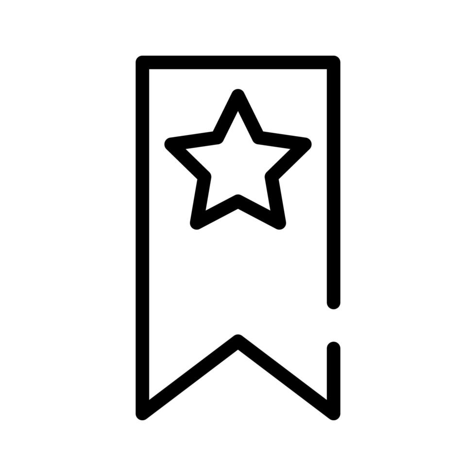 star with ribbon line style icon vector