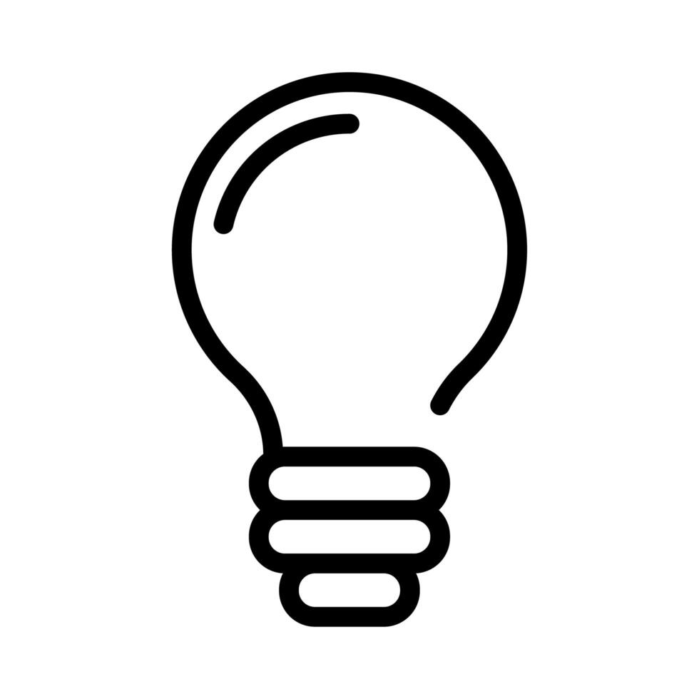 icono de estilo de línea de idea de luz de bombilla vector