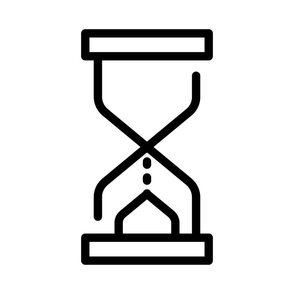 icono de estilo de línea de arena de reloj de arena vector