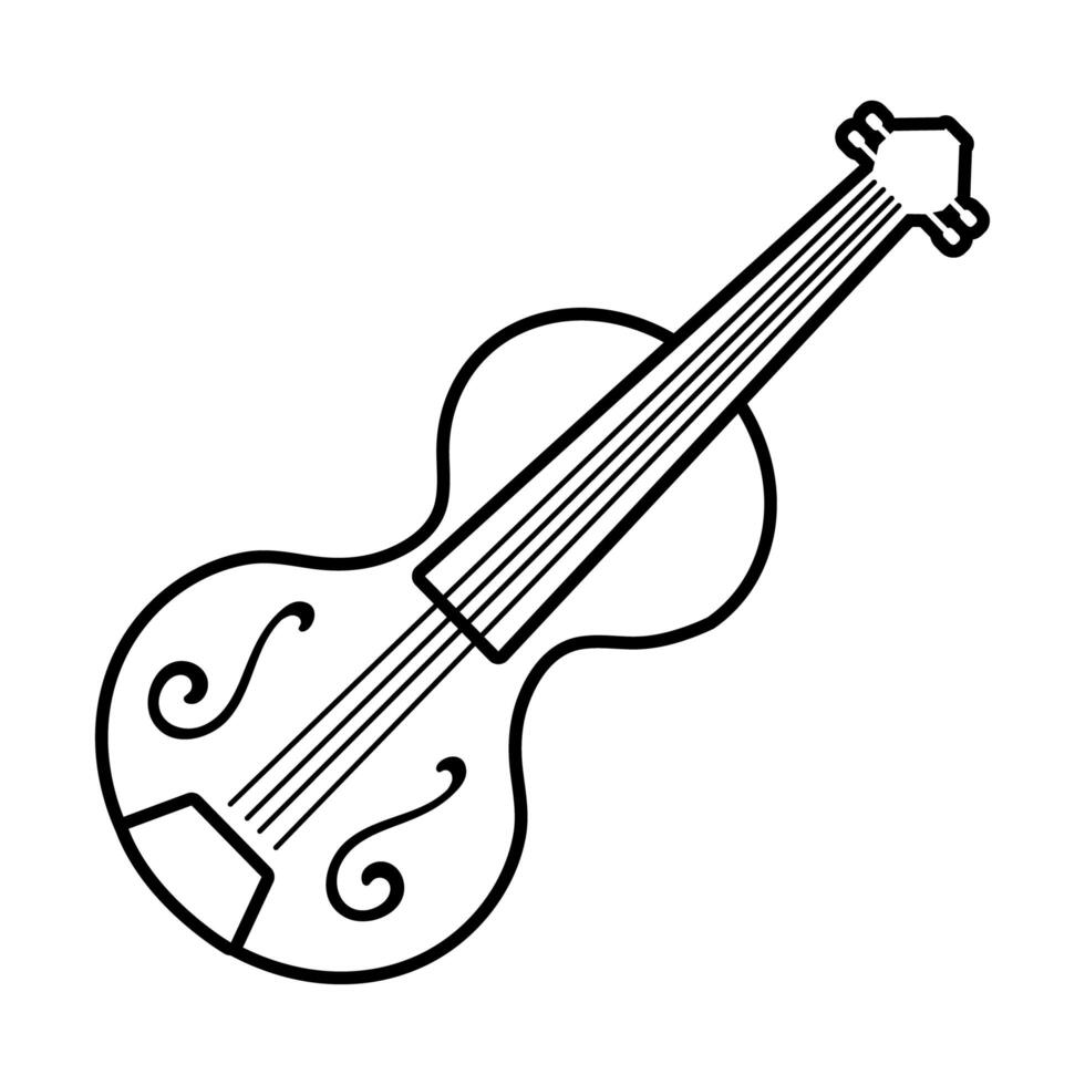 icono de estilo de línea de instrumento de cuerda de violín vector