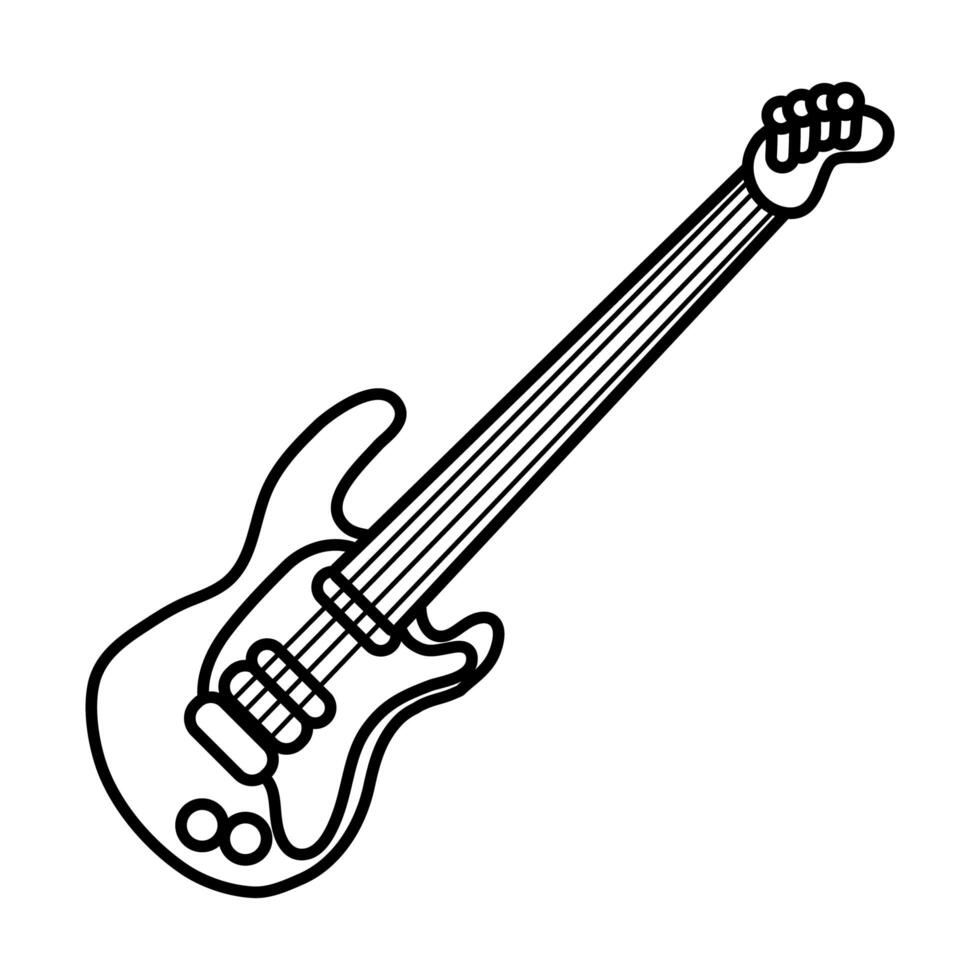 icono de línea de estilo musical de instrumento de guitarra eléctrica vector