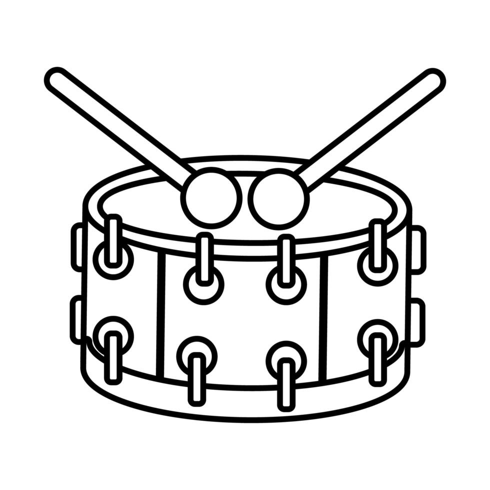 icono de estilo de línea de instrumento musical de tambor vector