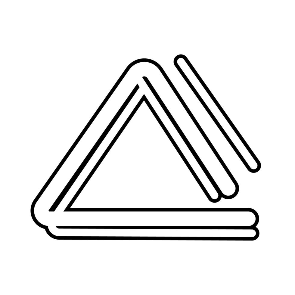 icono de estilo de línea de instrumento musical triángulo vector