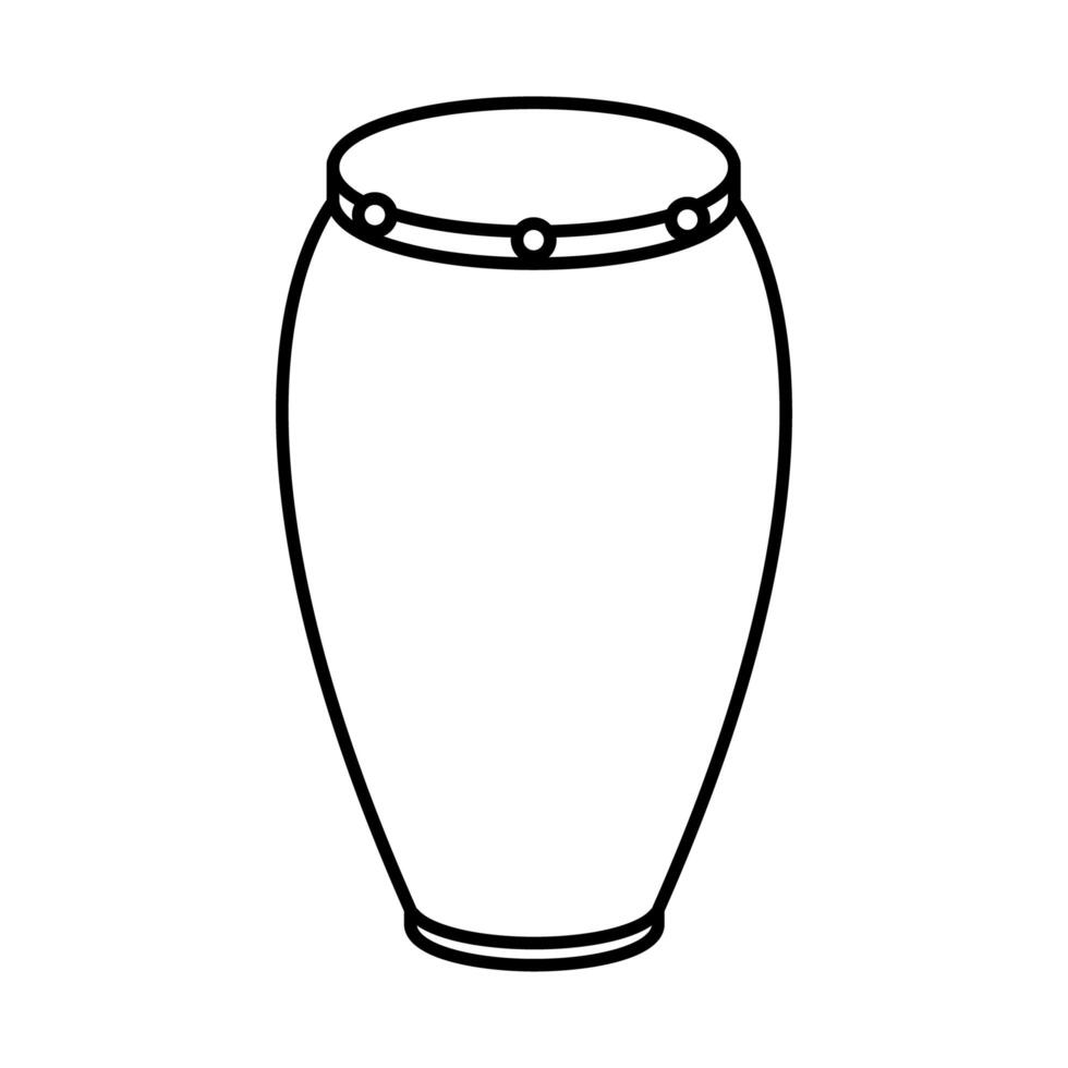 bongo drum instrument style line icon vector