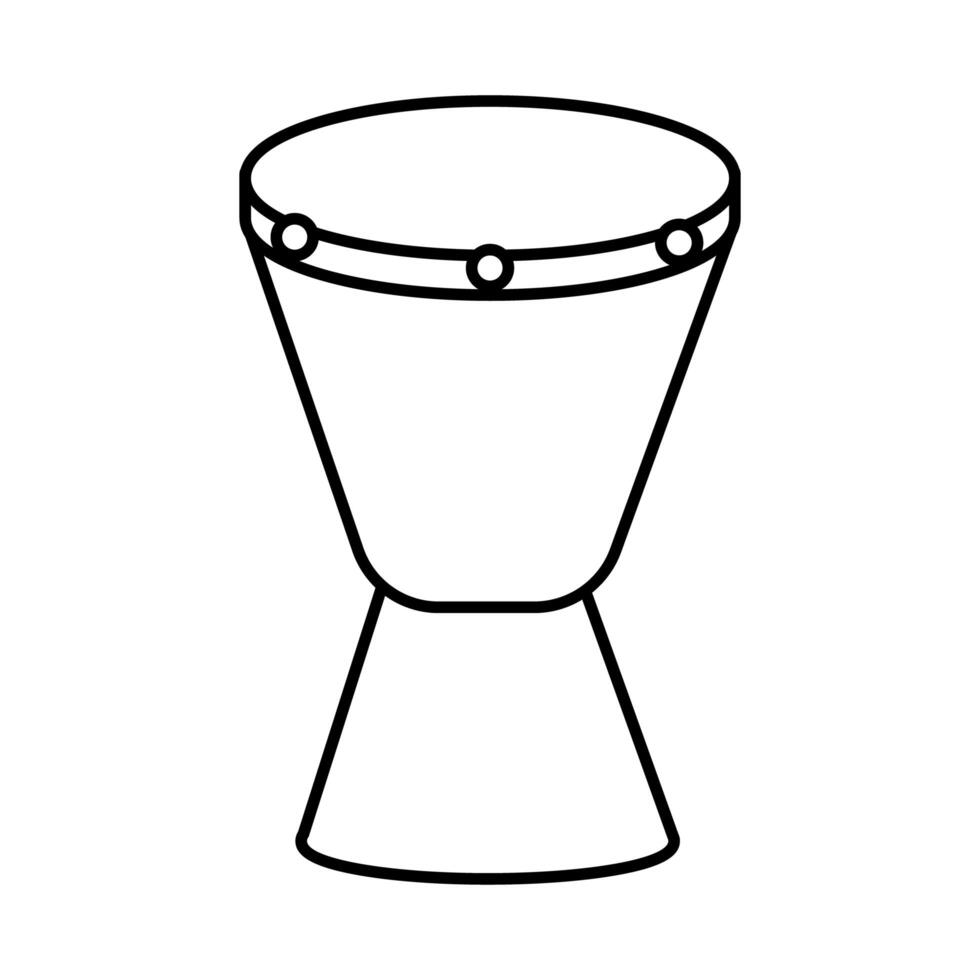 bongo drum instrument line style vector