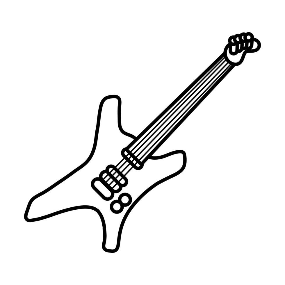 icono de estilo de línea musical de instrumento de guitarra eléctrica vector