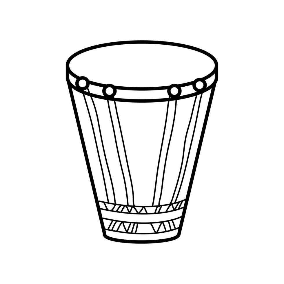 icono de estilo de línea de instrumento de tambor bongo vector