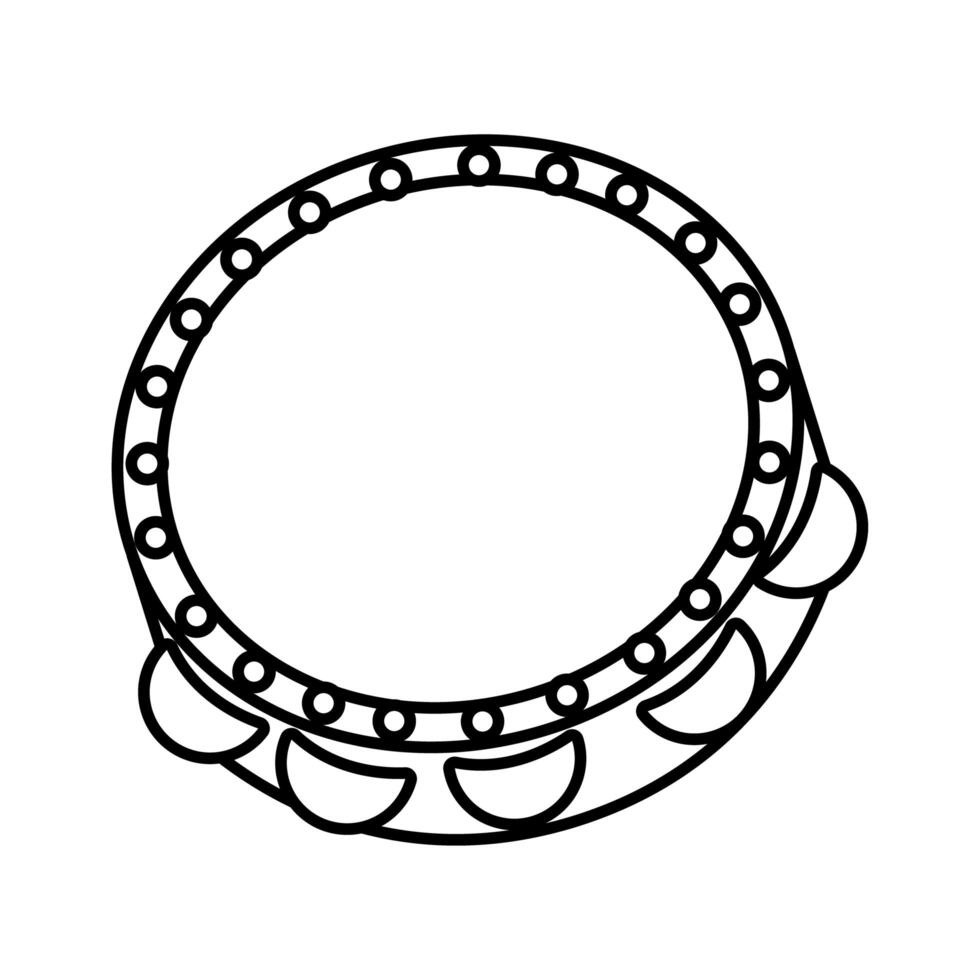 tambourine musical instrument line style icon vector