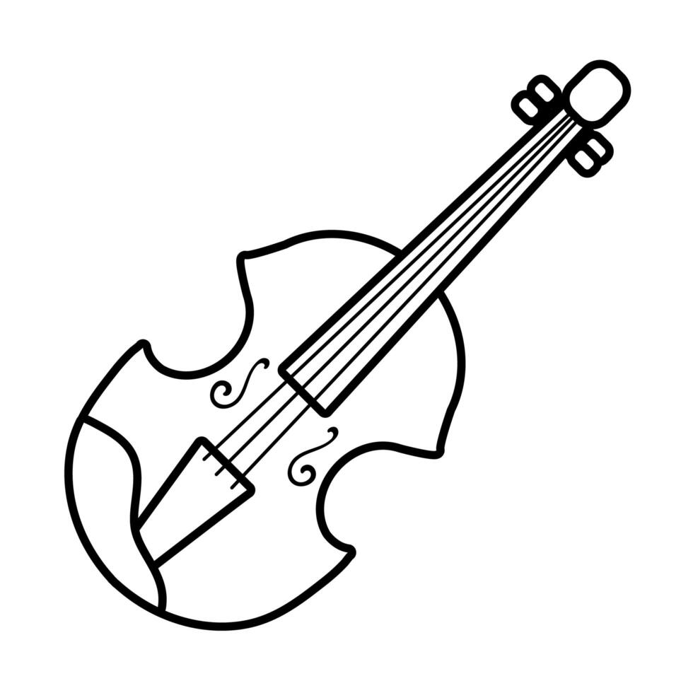 icono de estilo de línea de instrumento de cuerda de violonchelo vector