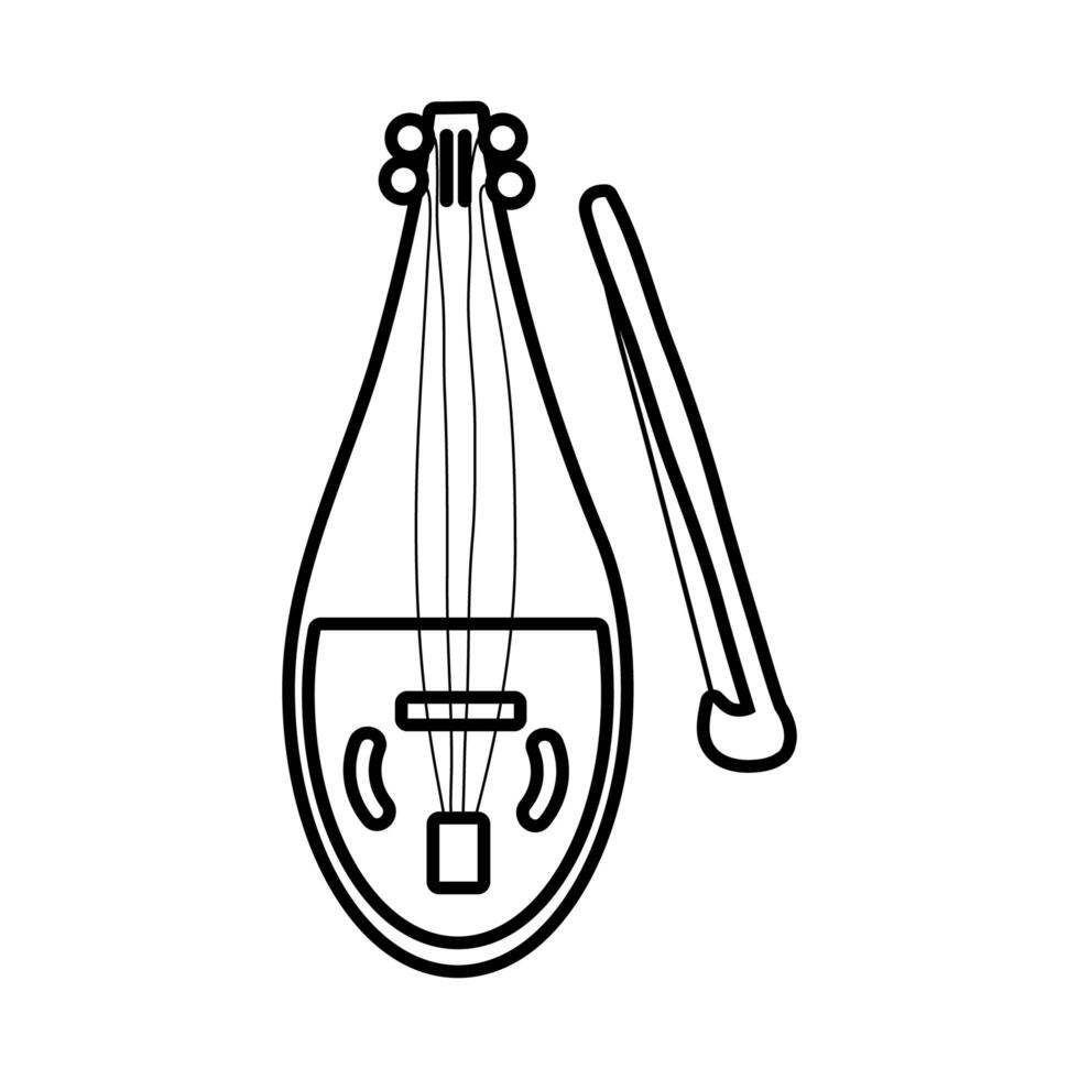 fiddle string instrument style line icon vector