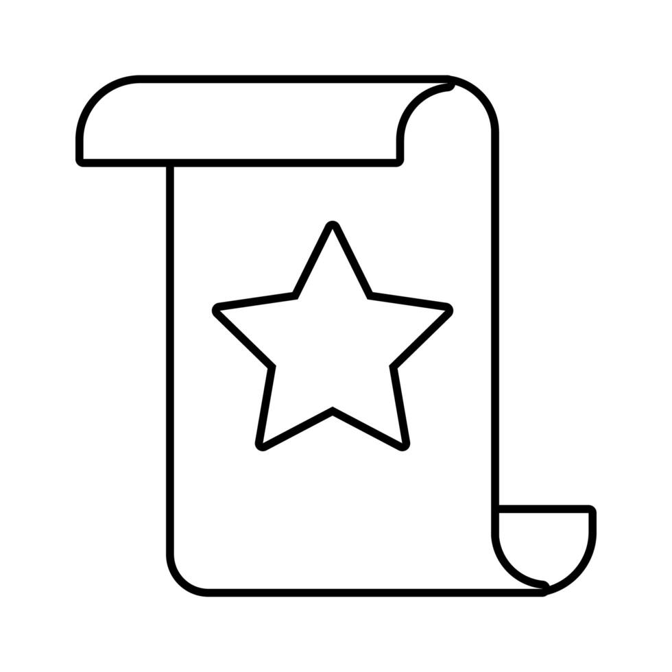 patchment with star document line style icon vector