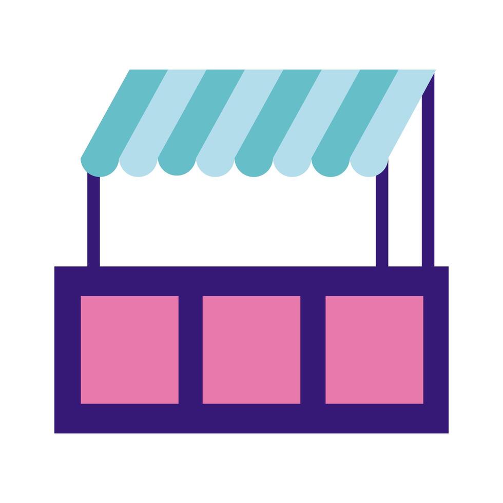 fair kiosk flat style icon vector