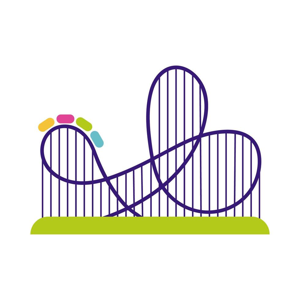 roller coaster mechanical fairground attraction flat style vector