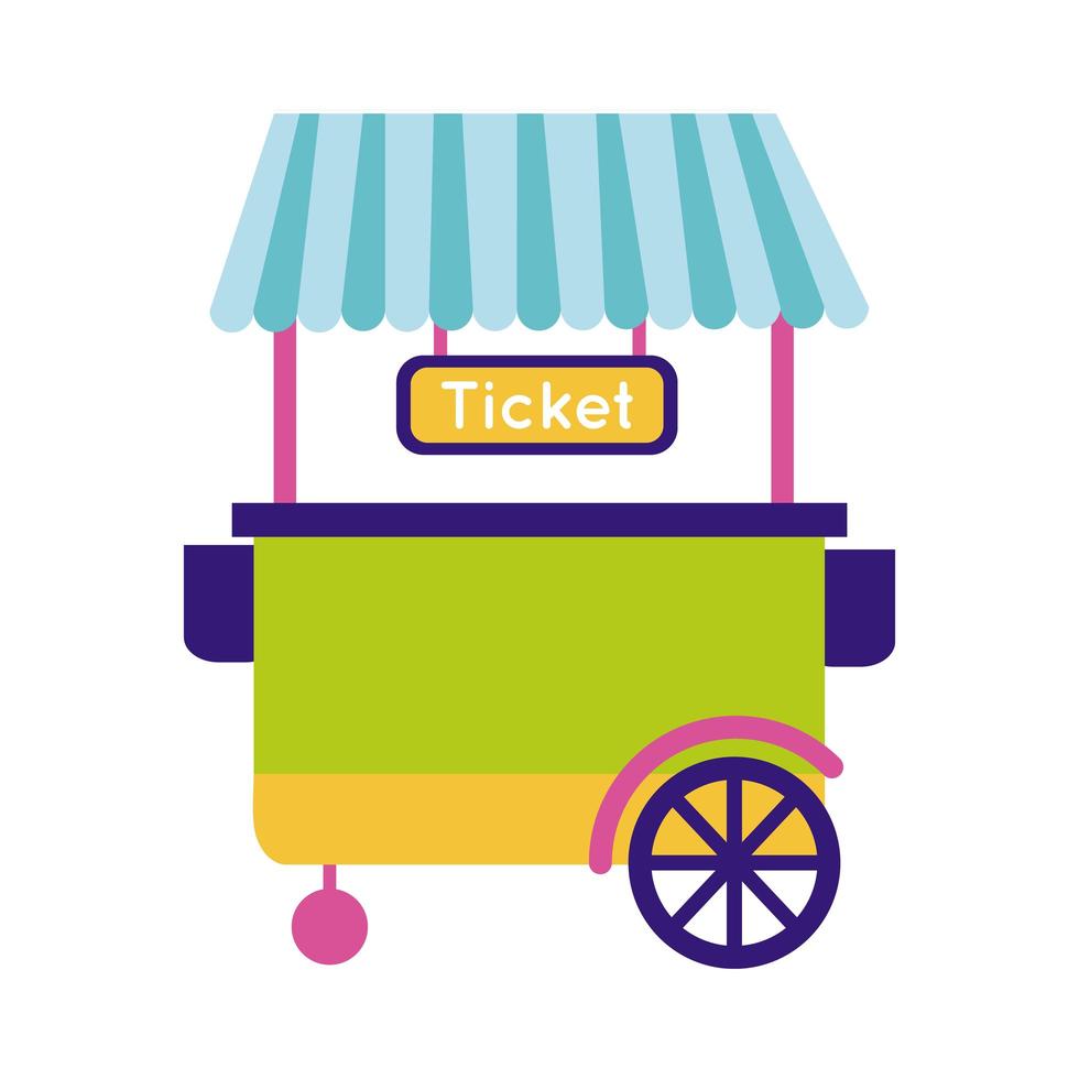 tickets fair kiosk flat style icon vector