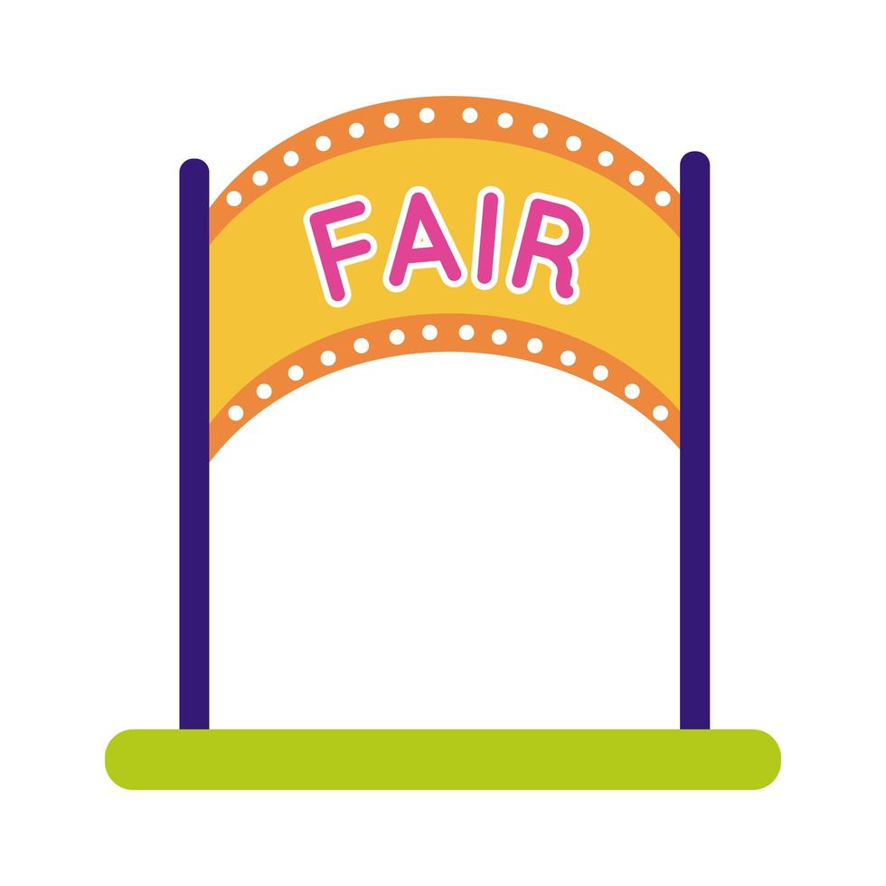 fair entance arch flat style icon vector