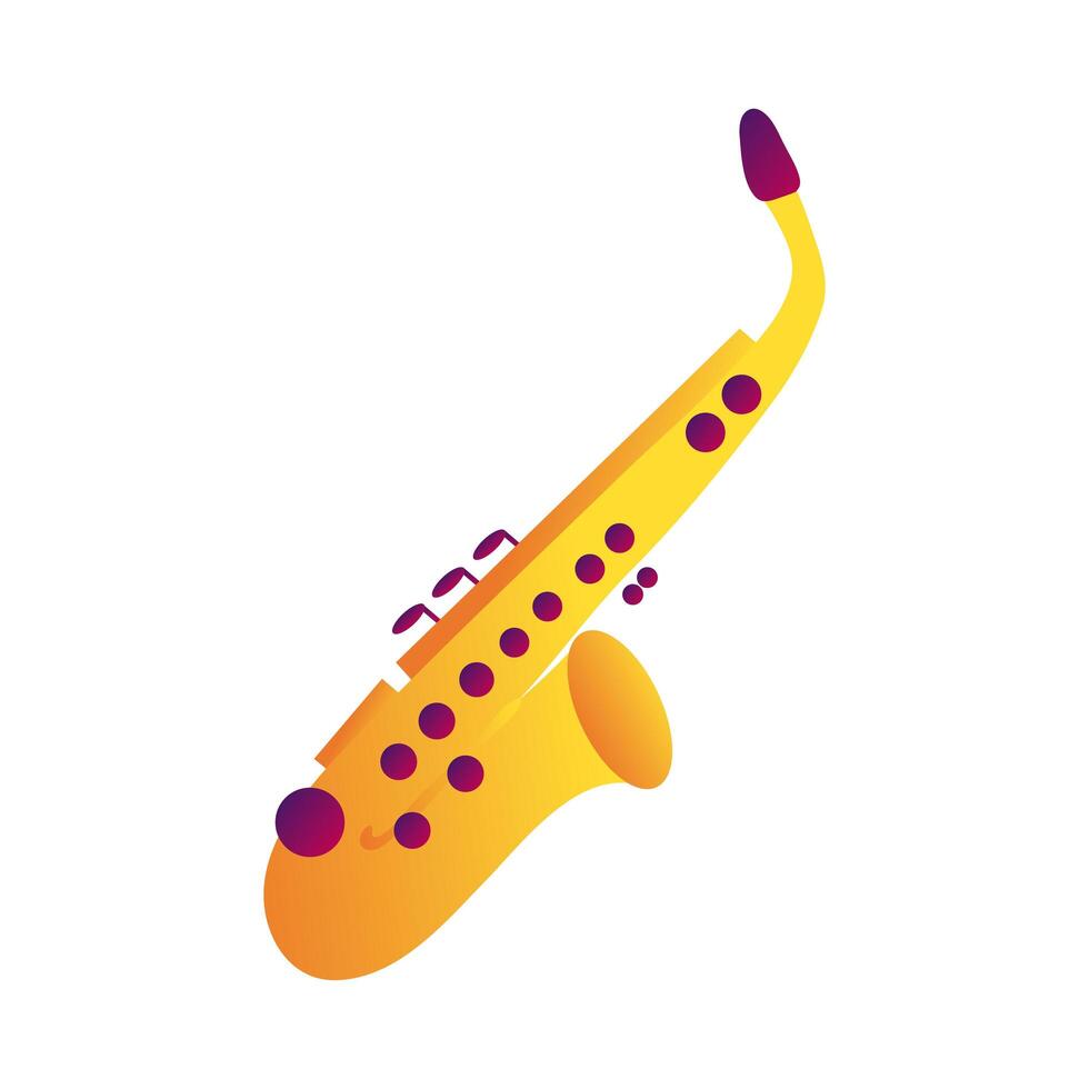 icono de estilo de relleno y línea de instrumento musical de saxofón vector