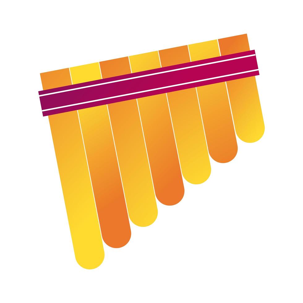 pan flute musical instrument line and fill style icon vector