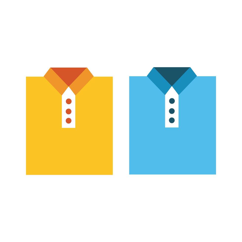 shirts folded line and fill style icon vector