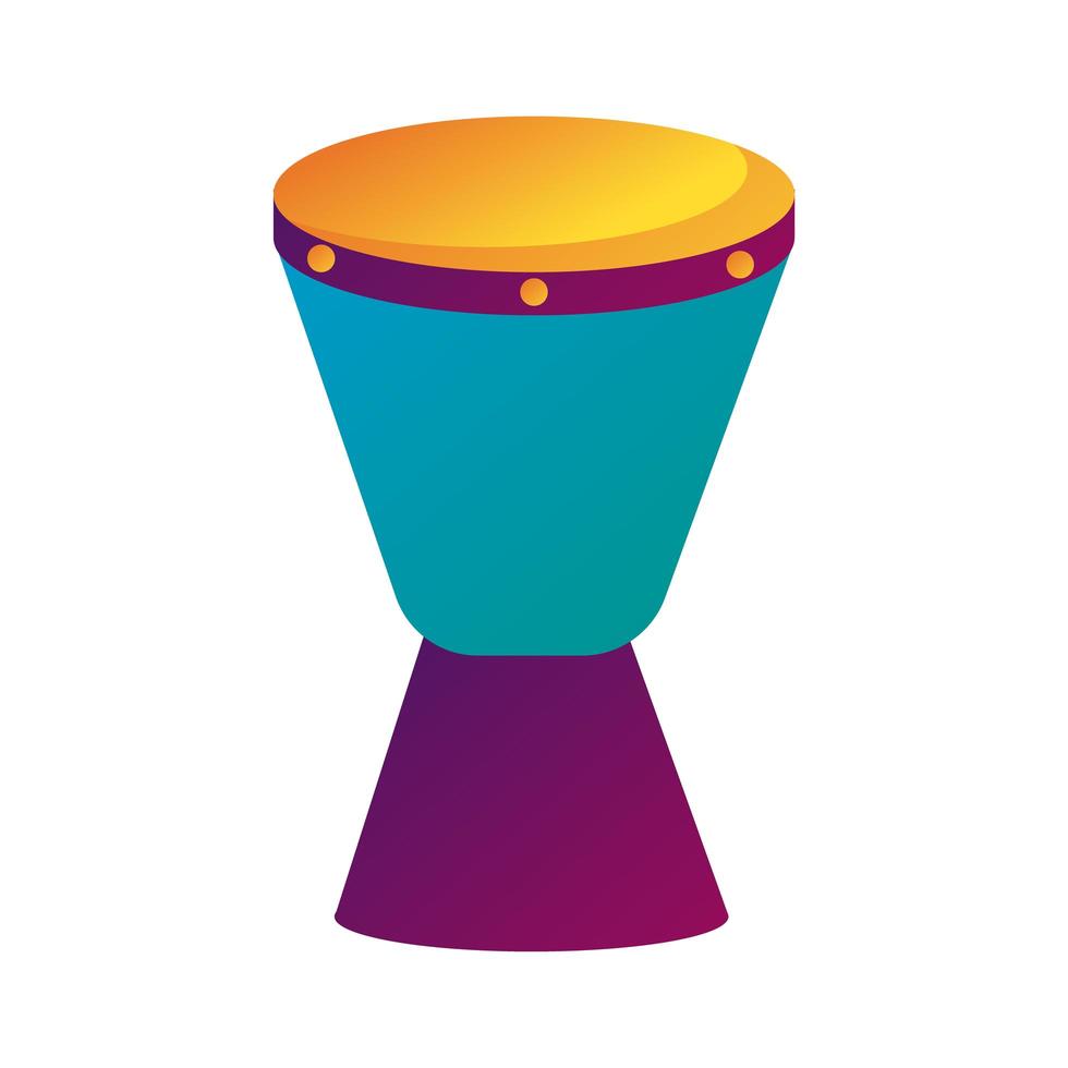 bongo drum instrument line and fill style vector