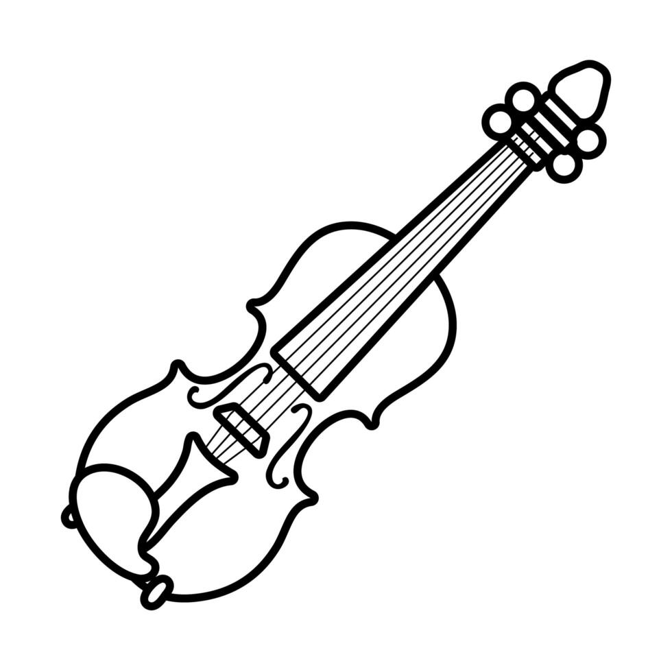 fiddle string instrument line style vector