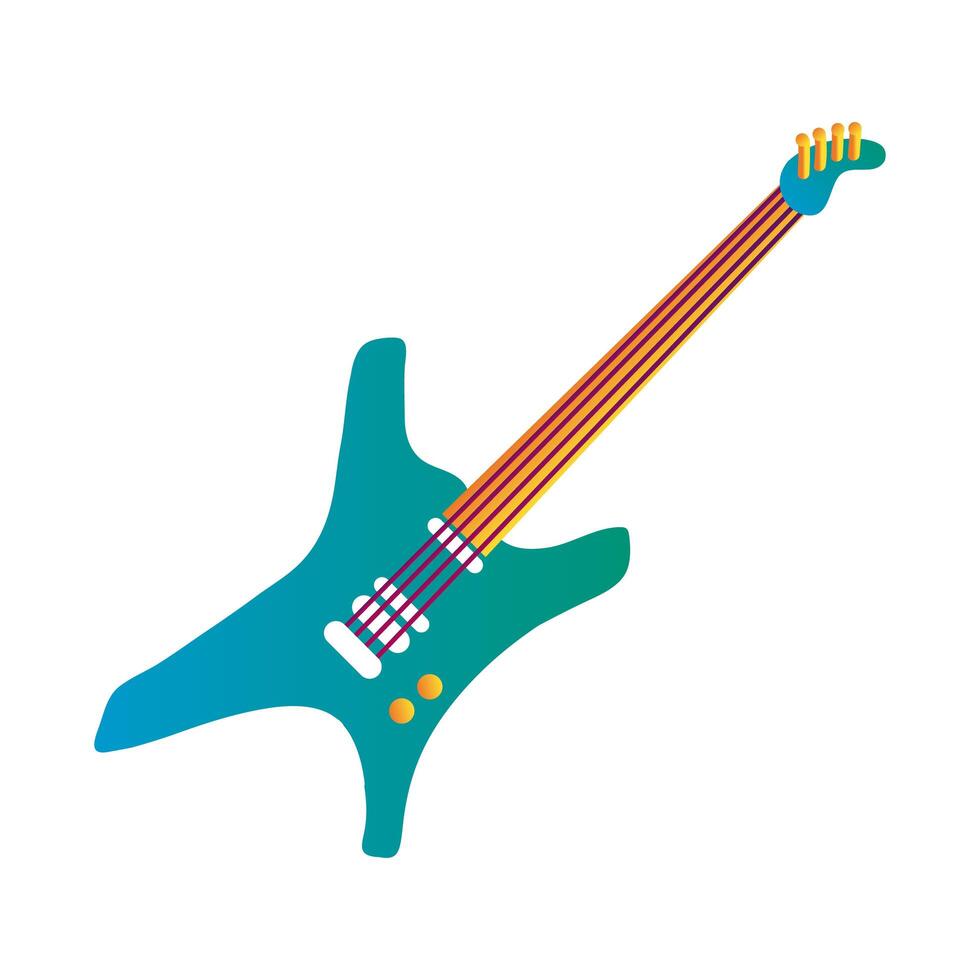 electric guitar instrument musical line and fill style icon vector