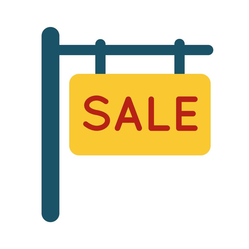 sale label hanging line and fill style vector