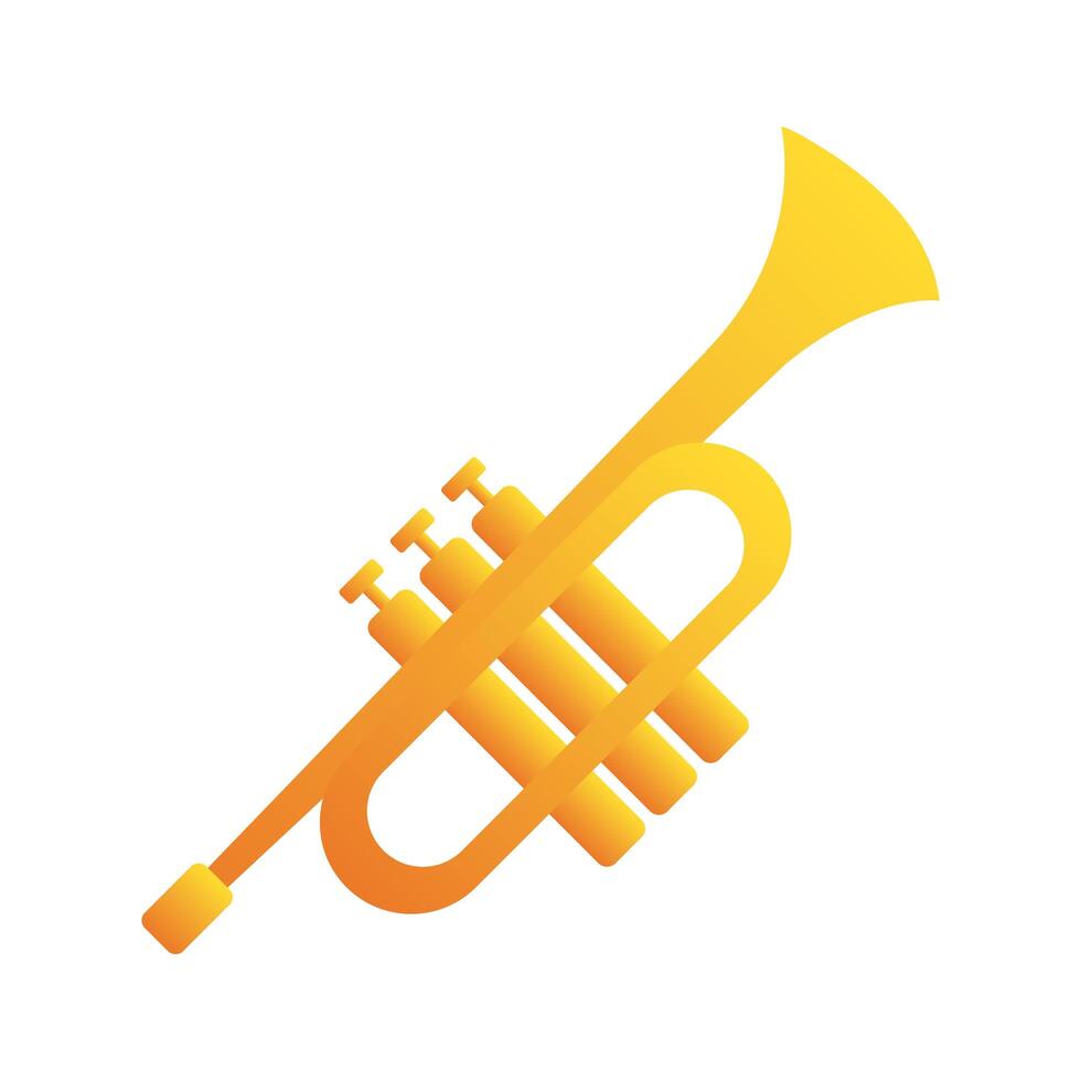 trumpet air instrument musical line and fill style icon vector