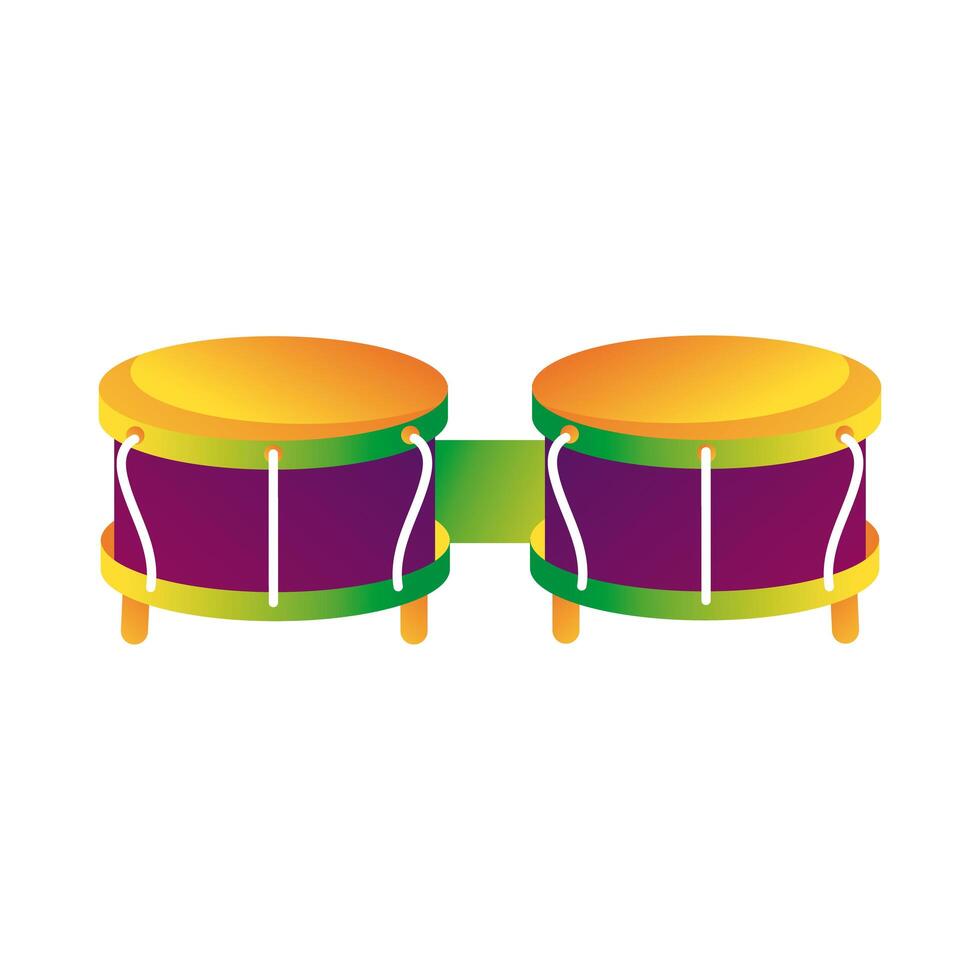 timbales instrumento musical línea e icono de estilo de relleno vector