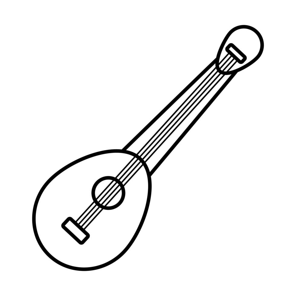 bandurria string instrument line style icon vector