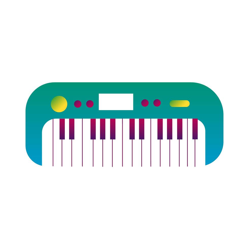 icono de estilo de relleno y línea de instrumento musical de piano vector