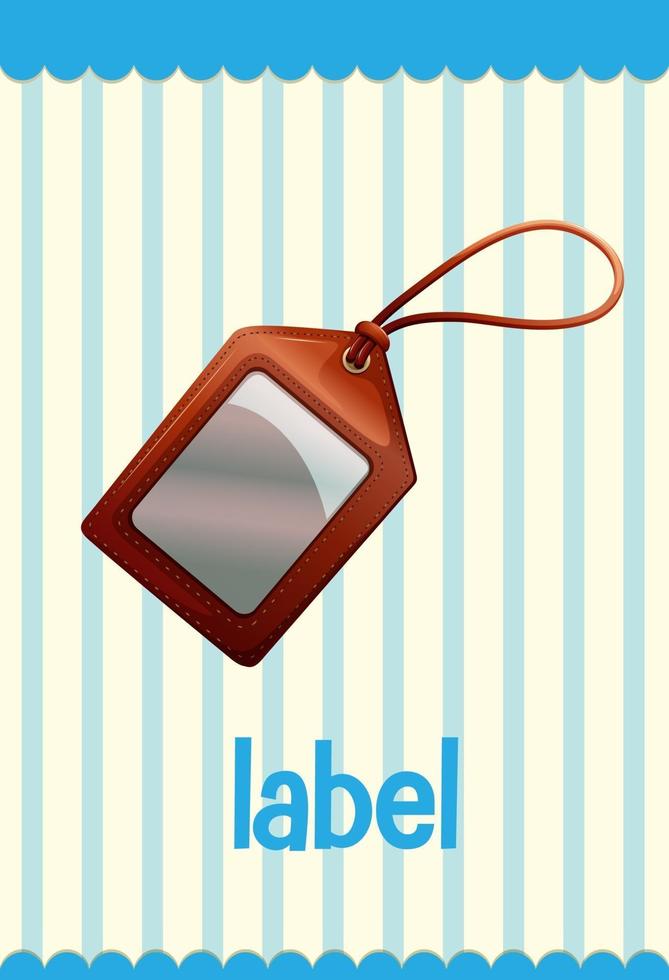 Vocabulary flashcard with word Label vector