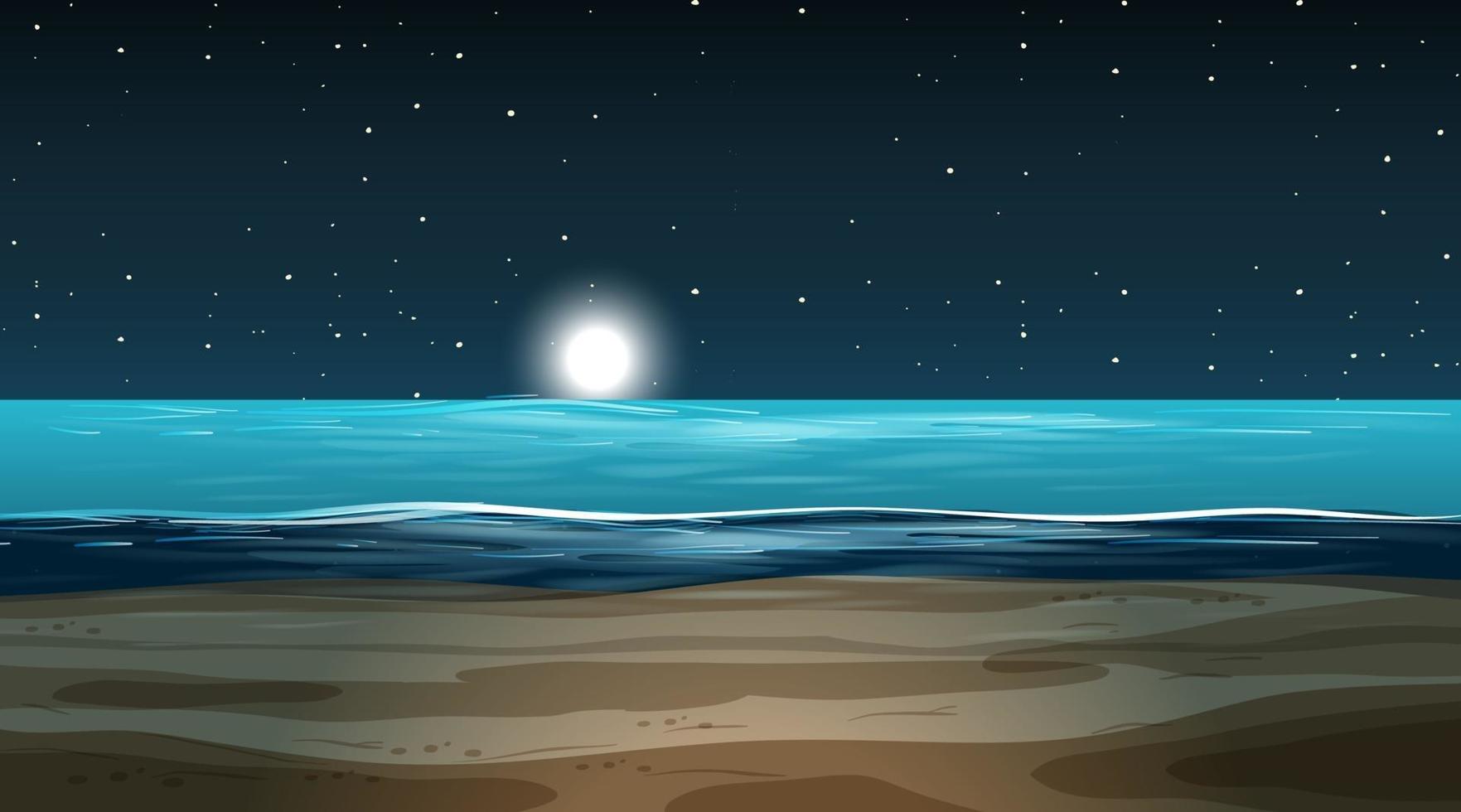 Blank flooded landscape at night scene vector