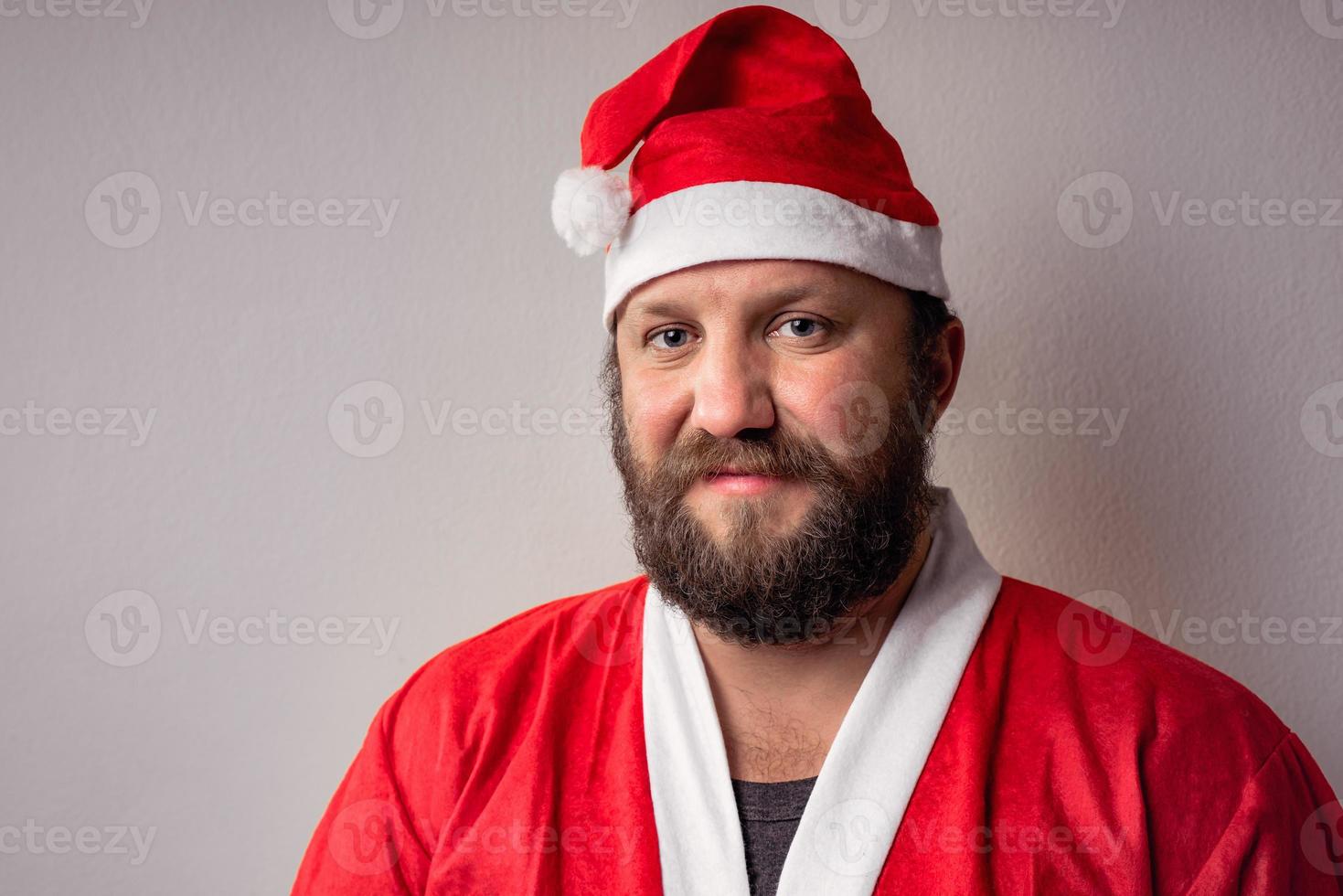 hombre barbudo de santa claus foto