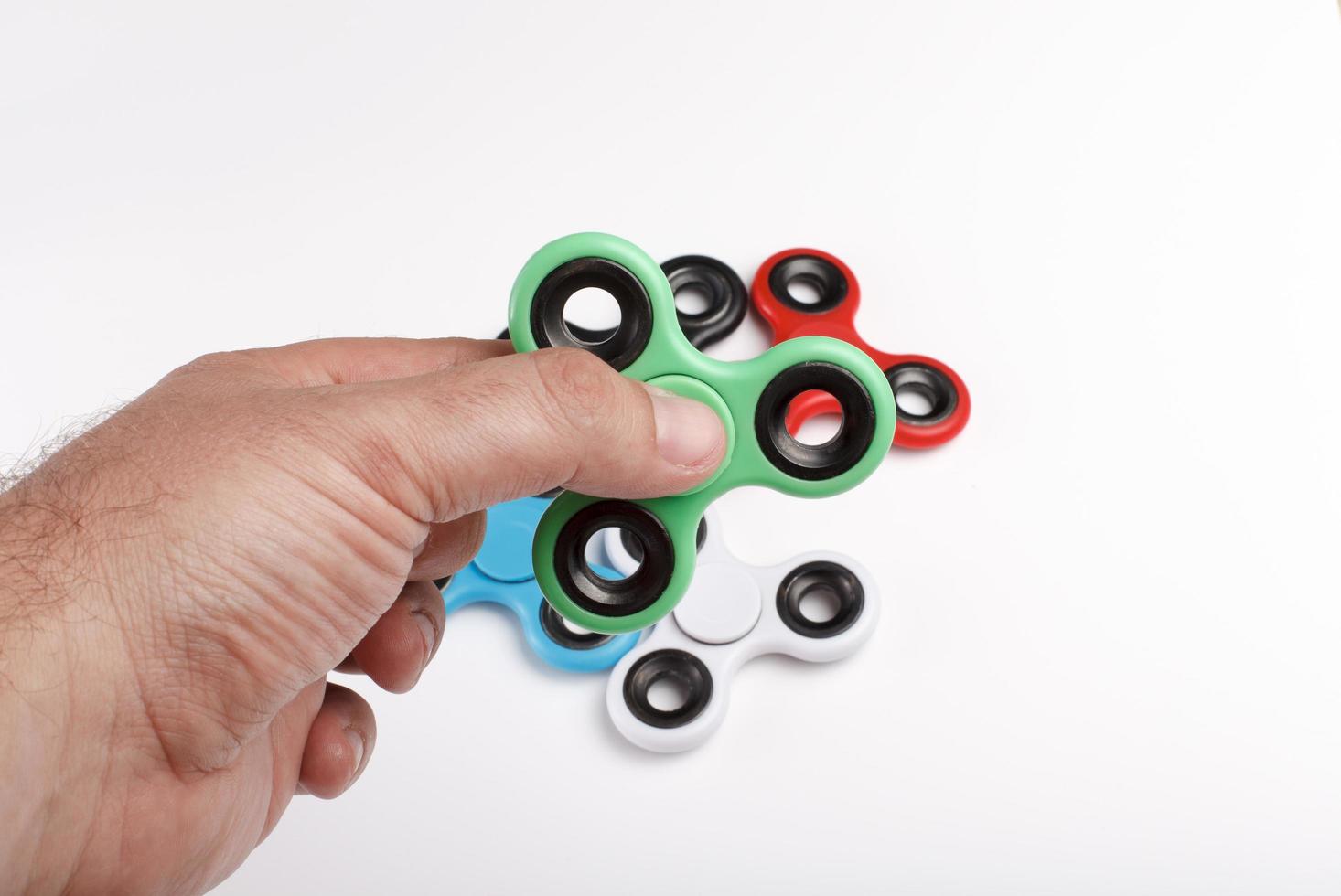No stress fidgets on white background photo