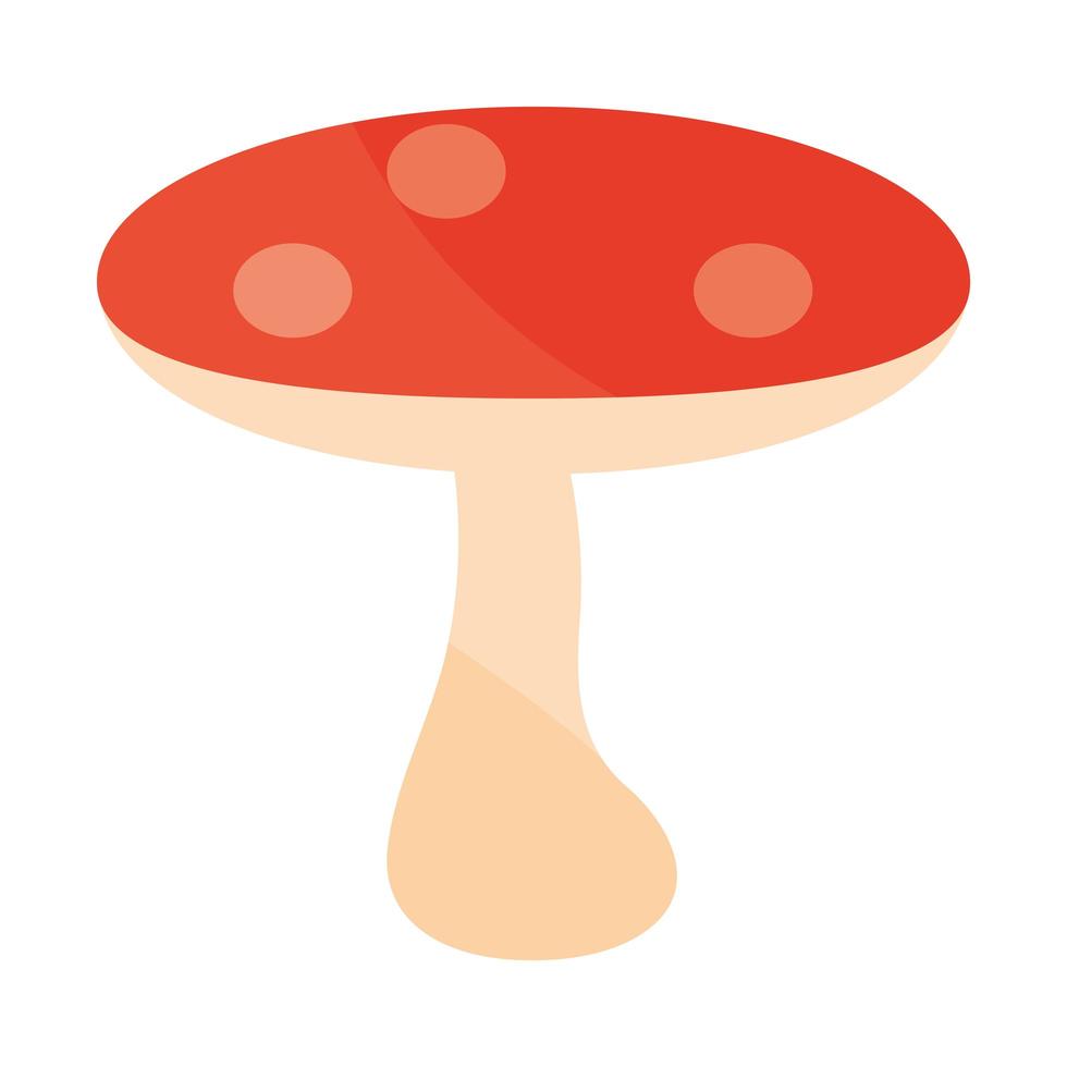 autumn mushroom vegetation flat icon with shadow vector