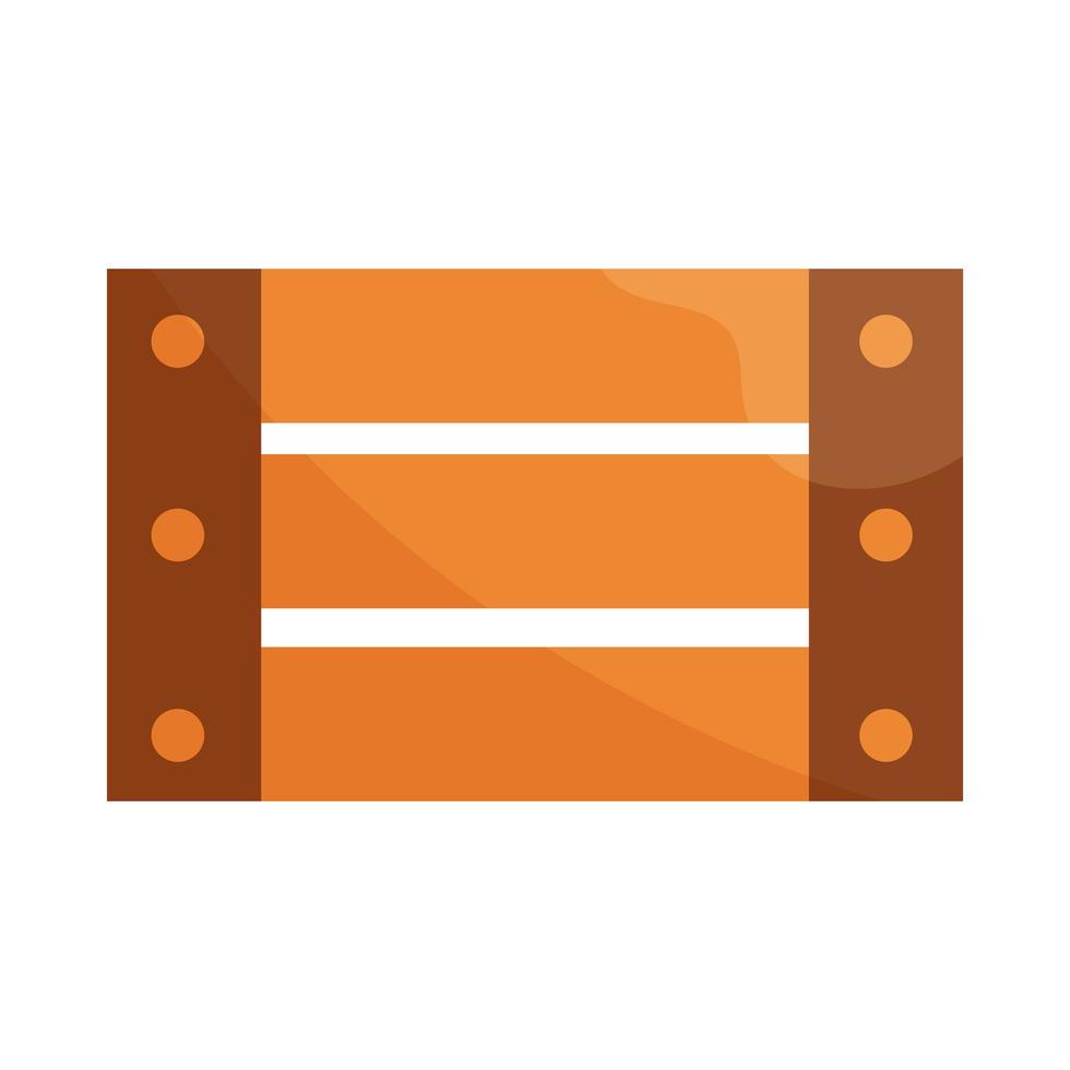 wood basket rustic flat icon with shadow vector