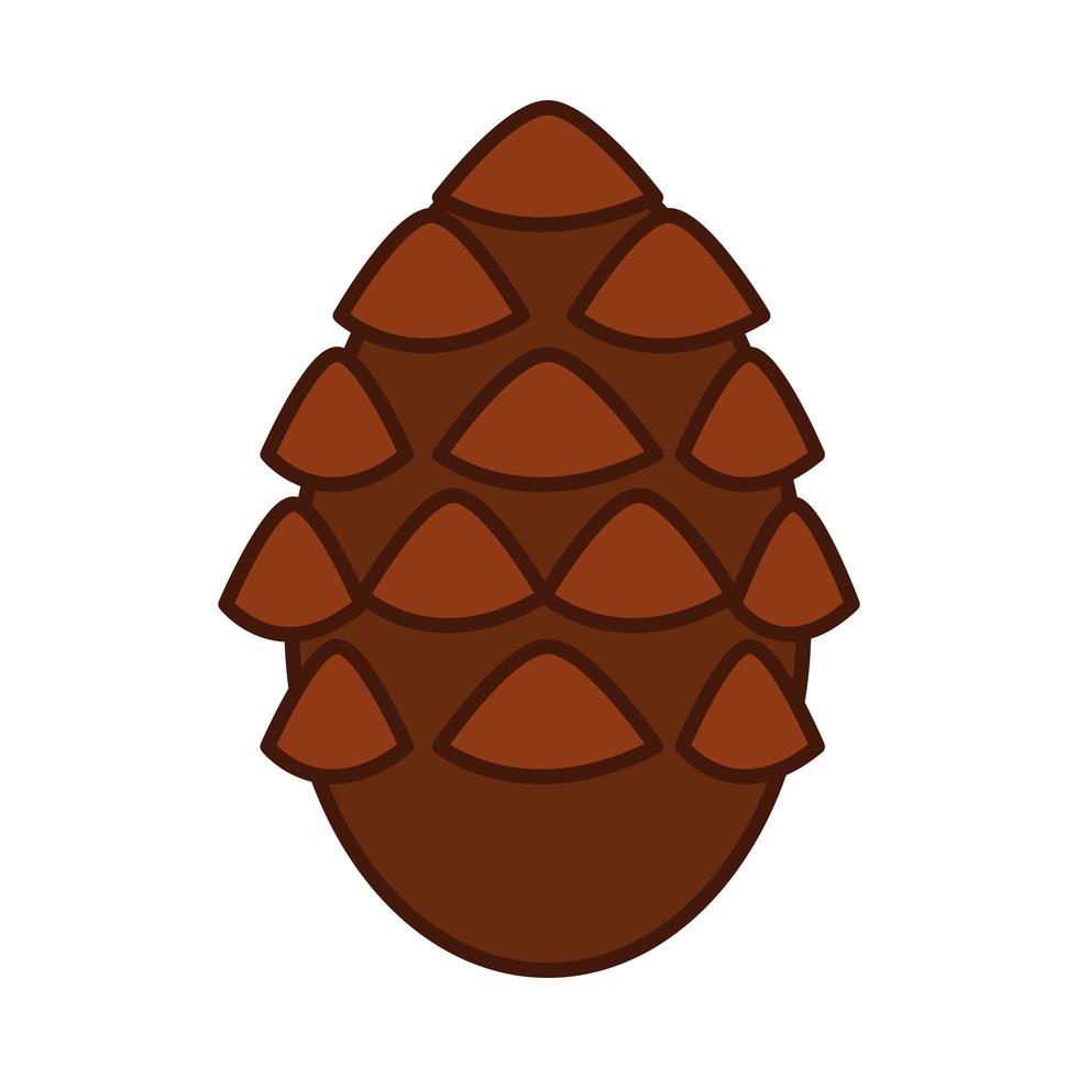 woody fruit of conifer tree nature line and fill icon vector